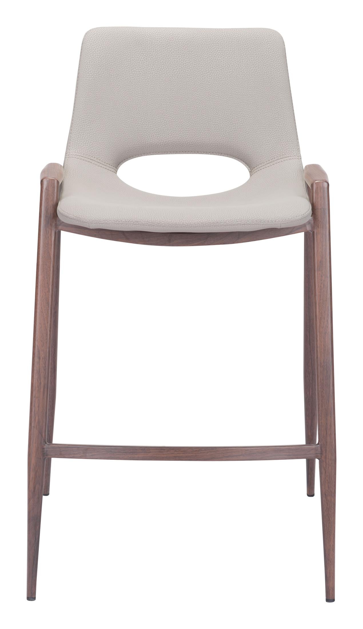 Desi Counter Stool (Set of 2) Beige & Walnut