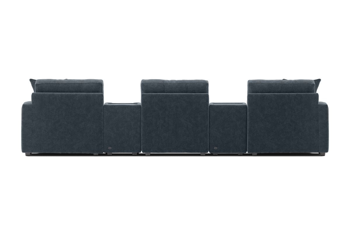 Modular One 5-Piece Theater Sectional with E-Console - Navy