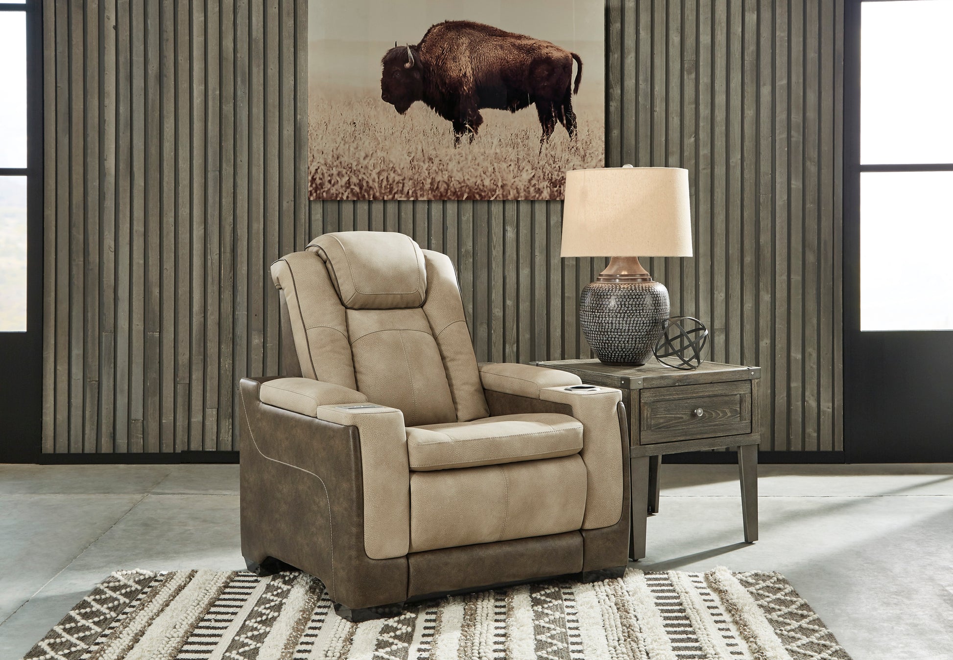 Next-Gen DuraPella Performance Fabric Dual Power Recliner with Hidden Storage