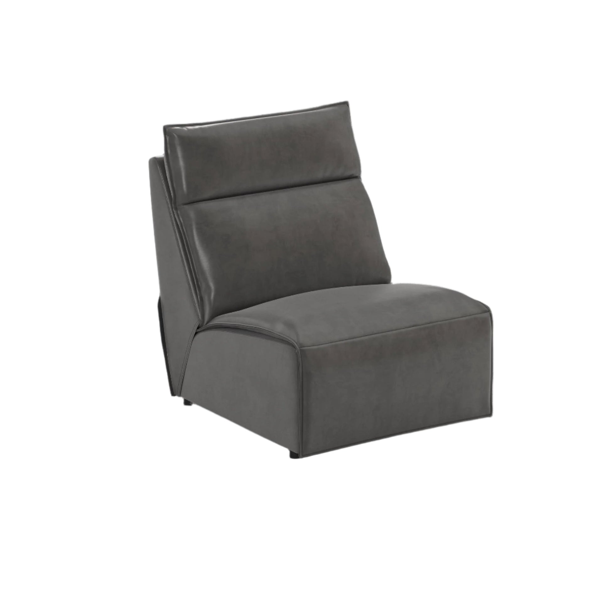 Modular Two Armless Chair - Charcoal