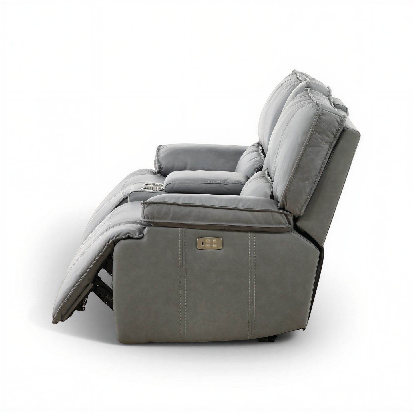Bozeman II Leather Power Reclining Console Loveseat
