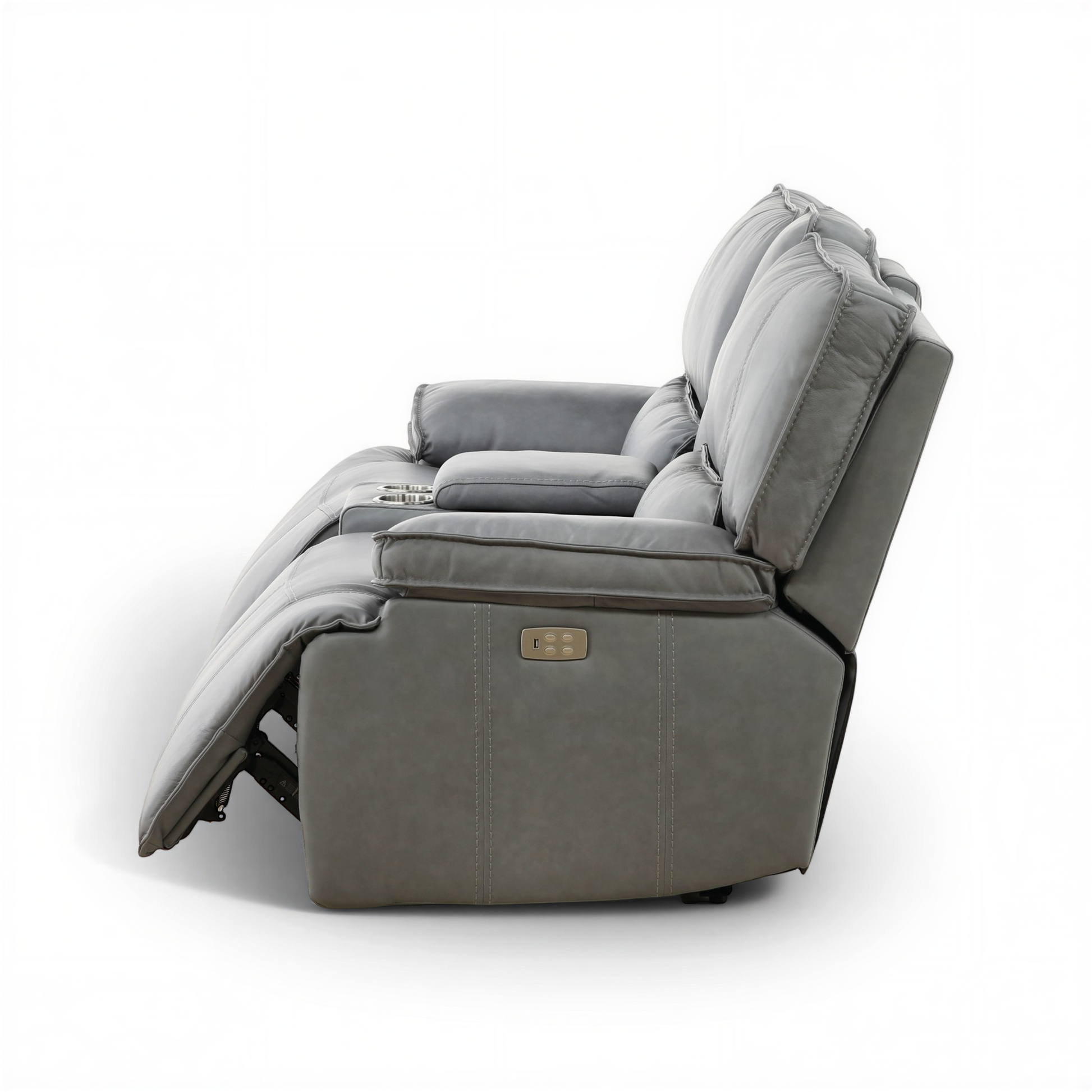 Bozeman II Leather Power Reclining Console Loveseat