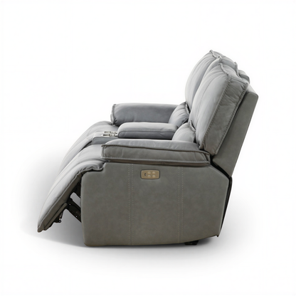 Bozeman II Leather Power Reclining Console Loveseat