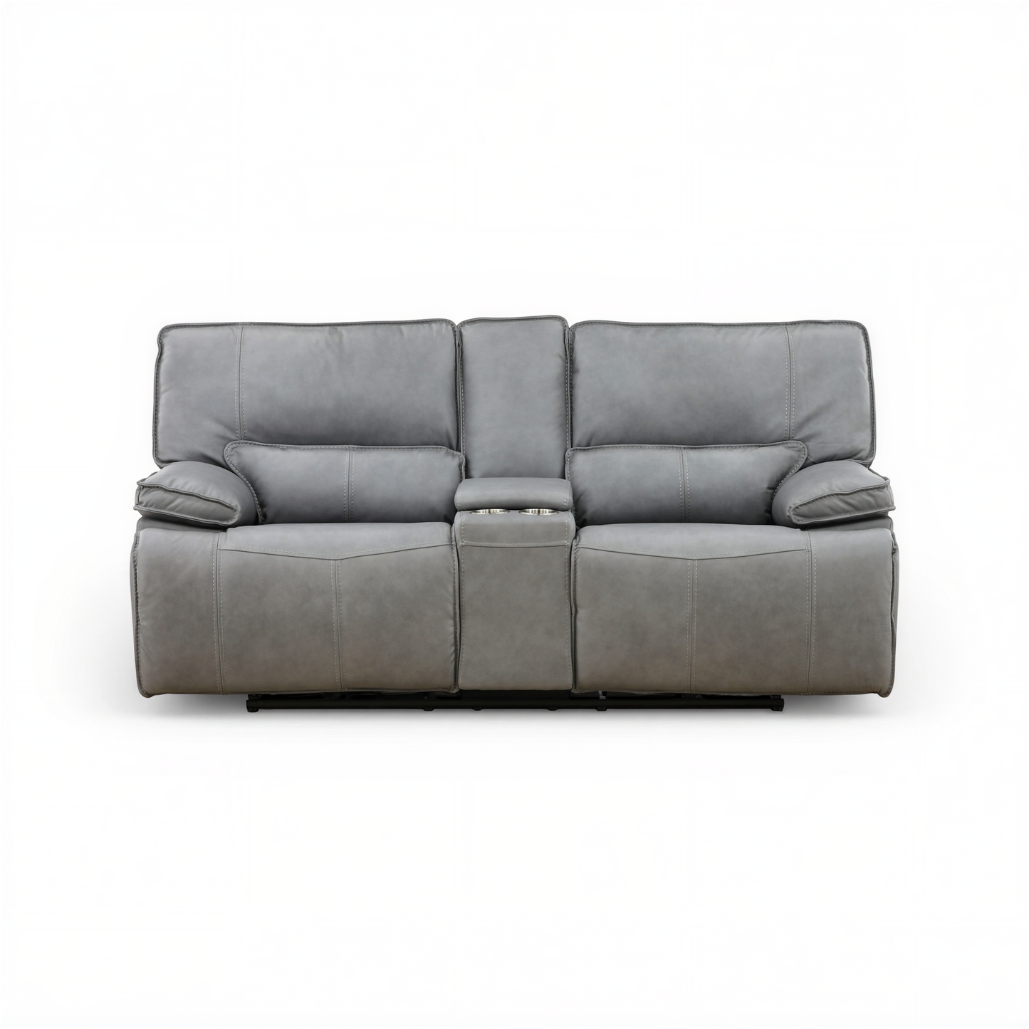 Bozeman II Leather Power Reclining Console Loveseat Storm