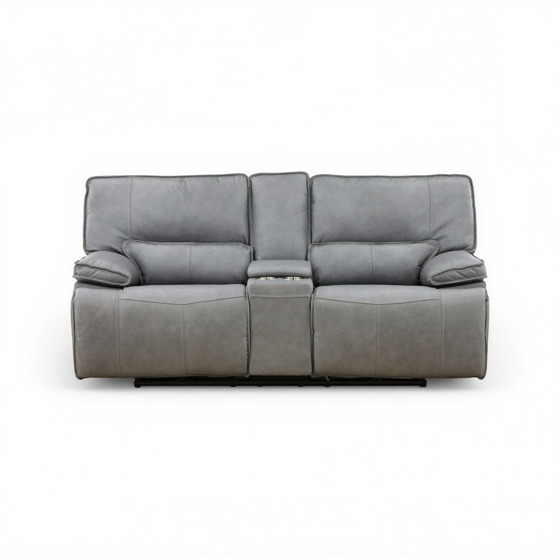 Bozeman II Leather Power Reclining Console Loveseat Storm