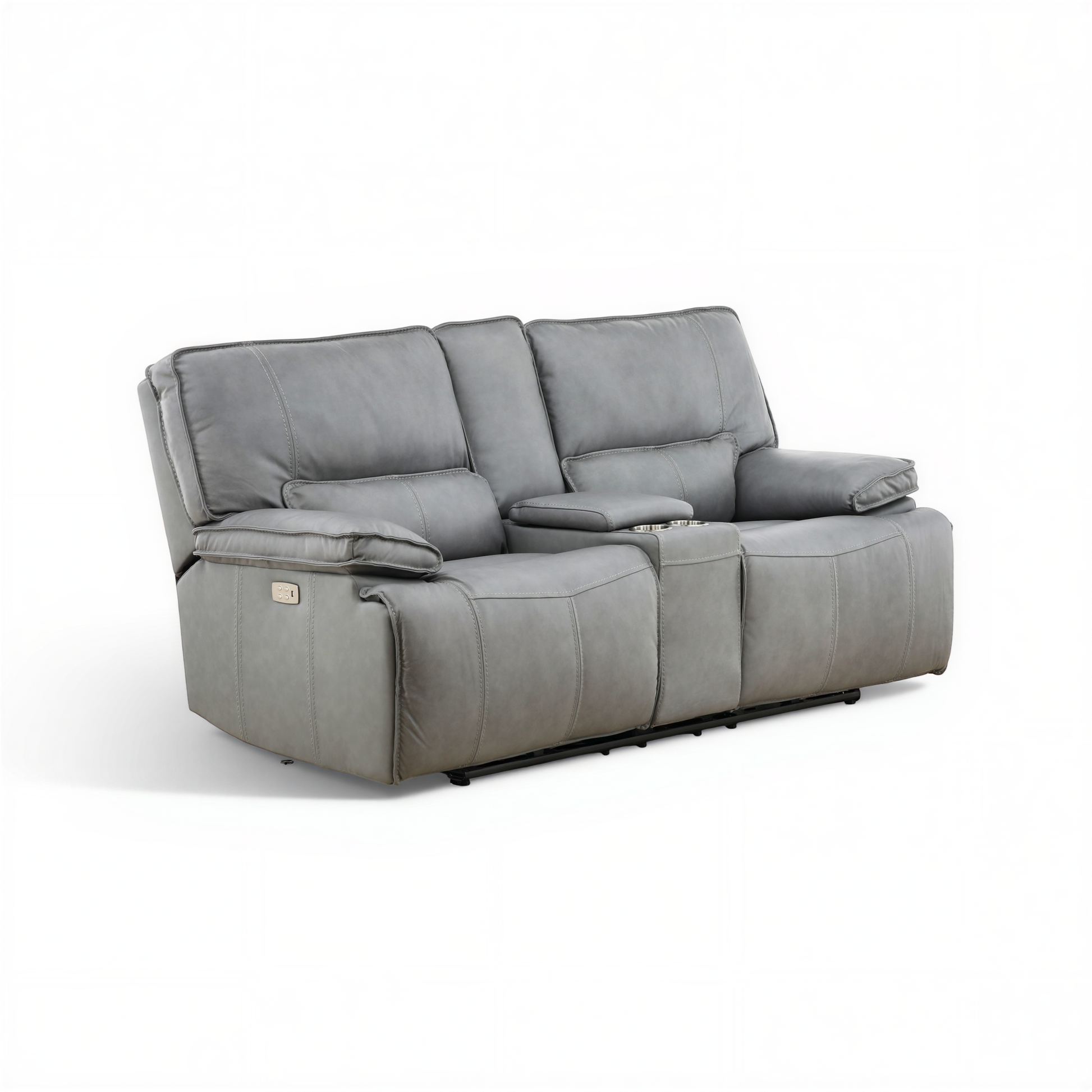 Bozeman II Leather Power Reclining Console Loveseat