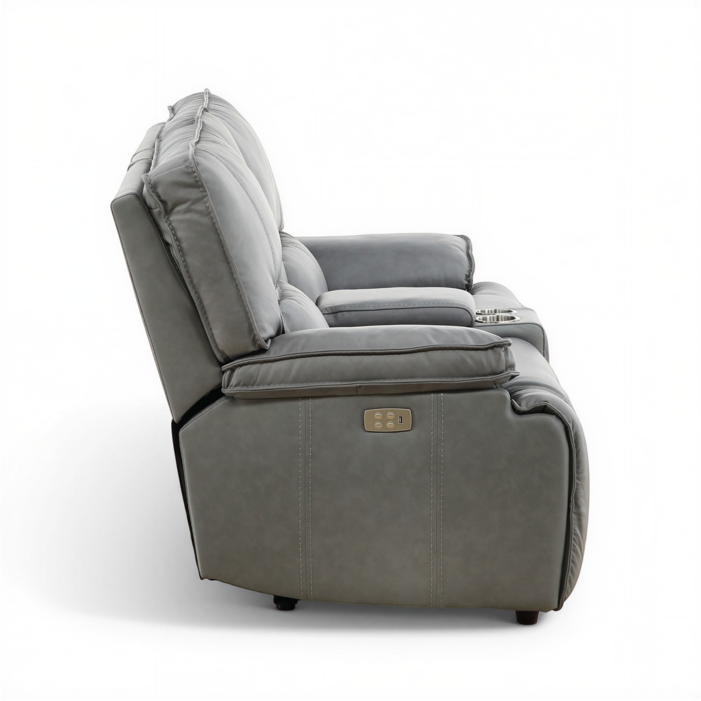 Bozeman II Leather Power Reclining Console Loveseat
