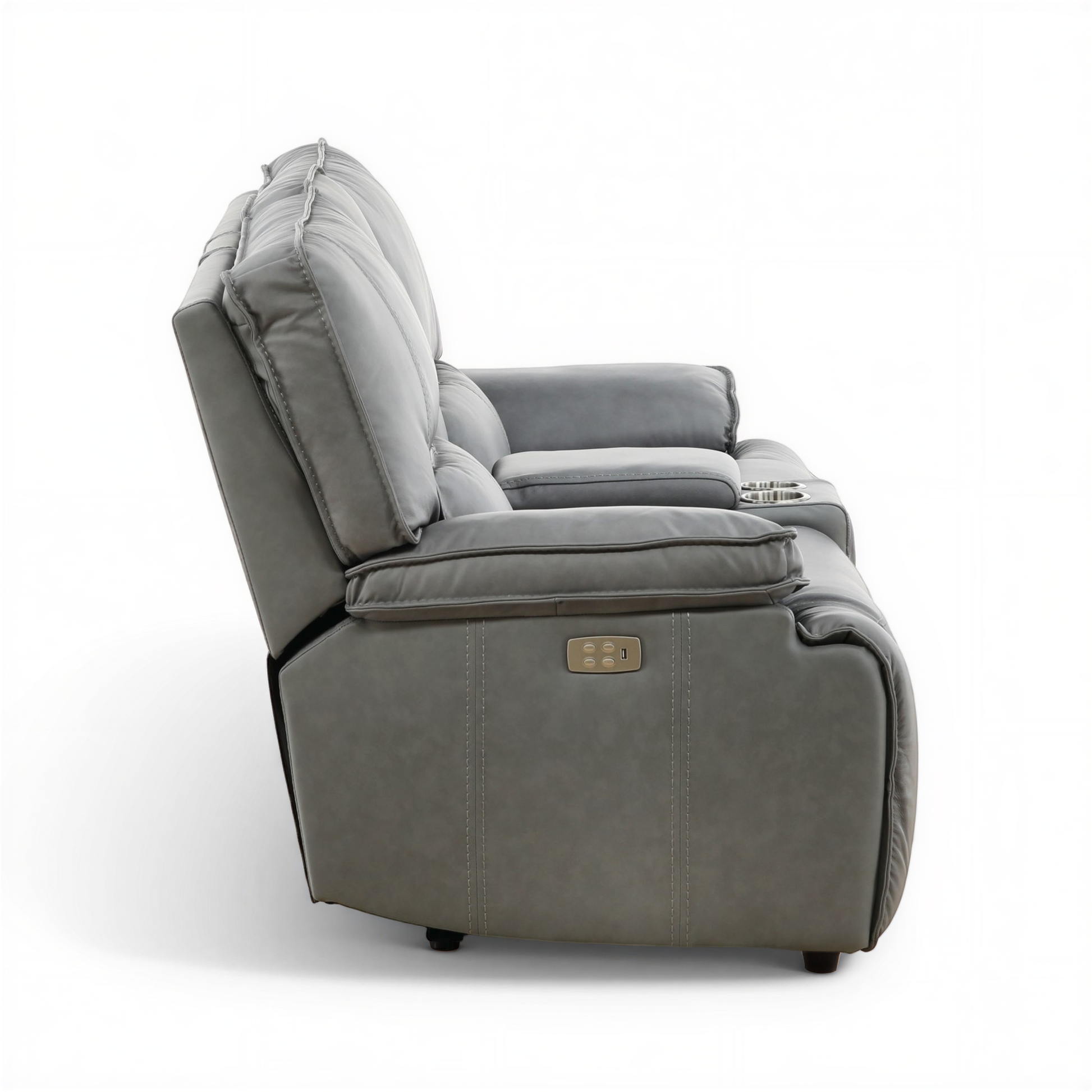Bozeman II Leather Power Reclining Console Loveseat