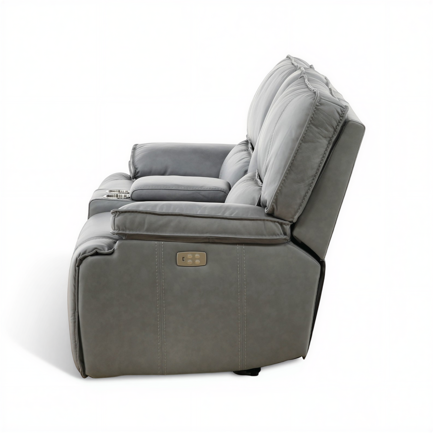 Bozeman II Leather Power Reclining Console Loveseat
