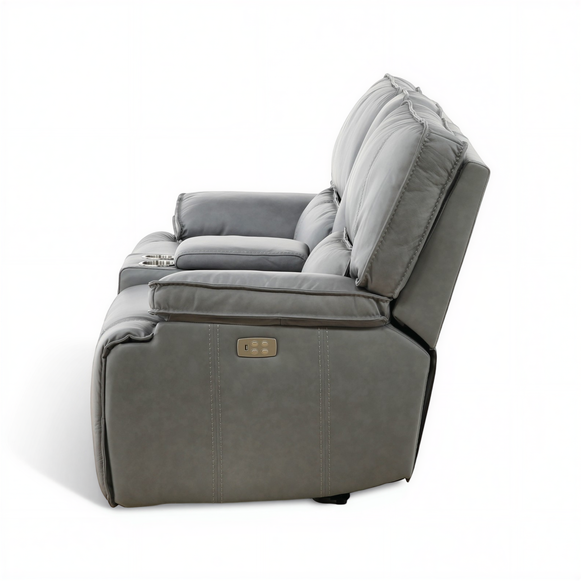 Bozeman II Leather Power Reclining Console Loveseat