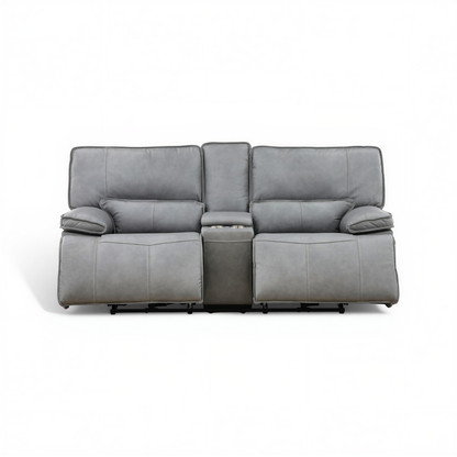 Bozeman II Leather Power Reclining Console Loveseat