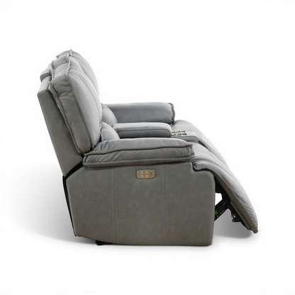 Bozeman II Leather Power Reclining Console Loveseat