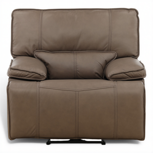 Bozeman II Leather Power Recliner with Adjustable Headrest Sable