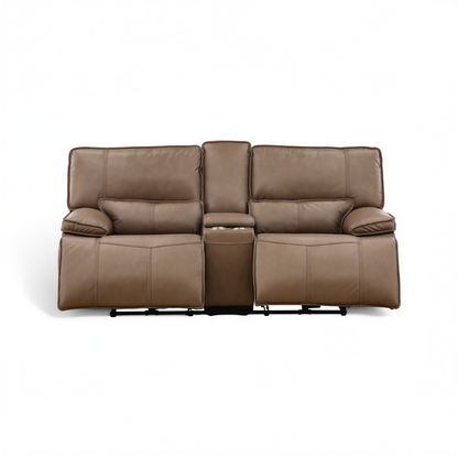 Bozeman II Leather Power Reclining Console Loveseat