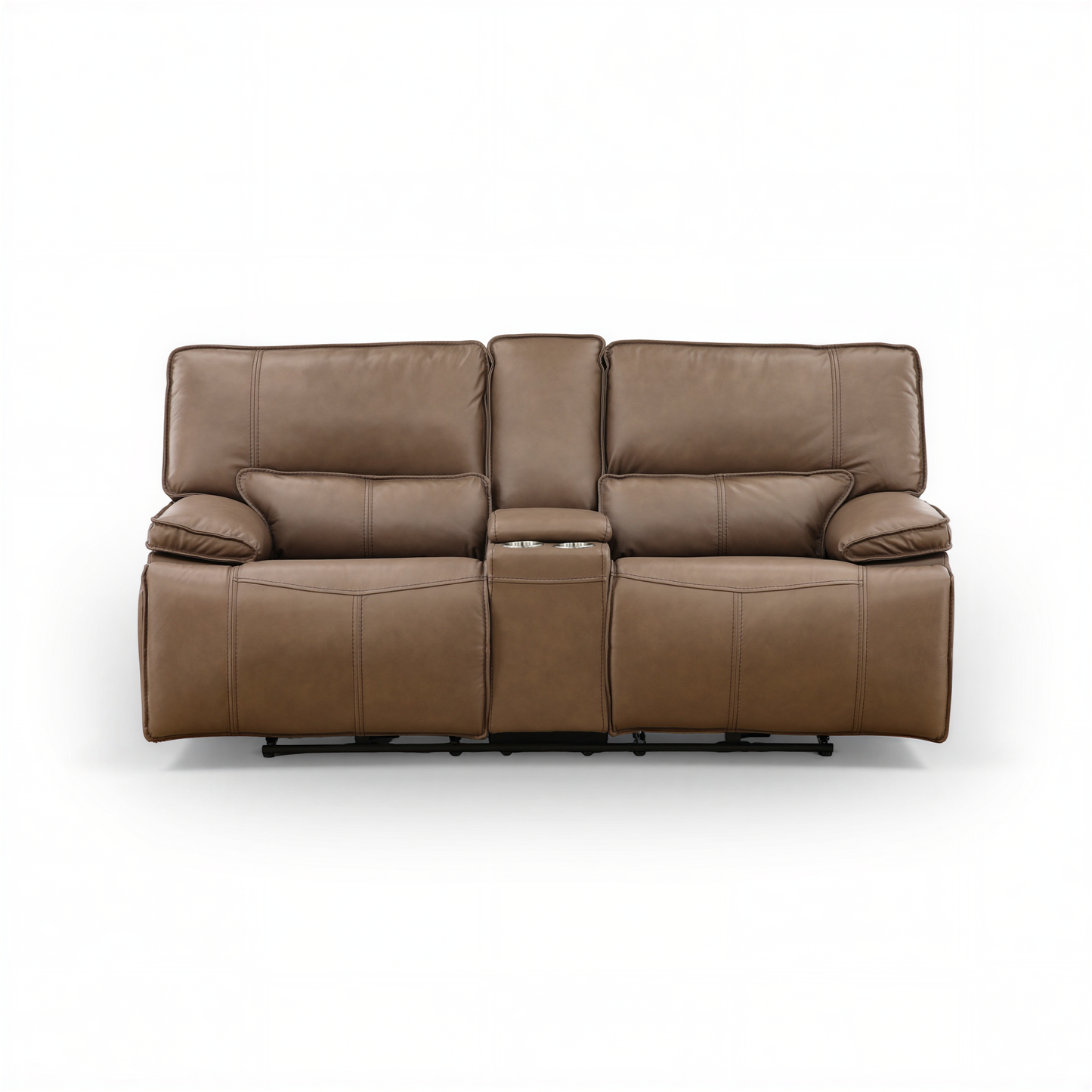 Bozeman II Leather Power Reclining Console Loveseat Sable