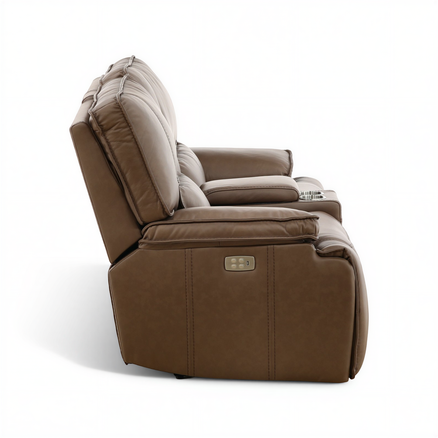 Bozeman II Leather Power Reclining Console Loveseat