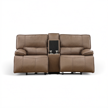 Bozeman II Leather Power Reclining Console Loveseat