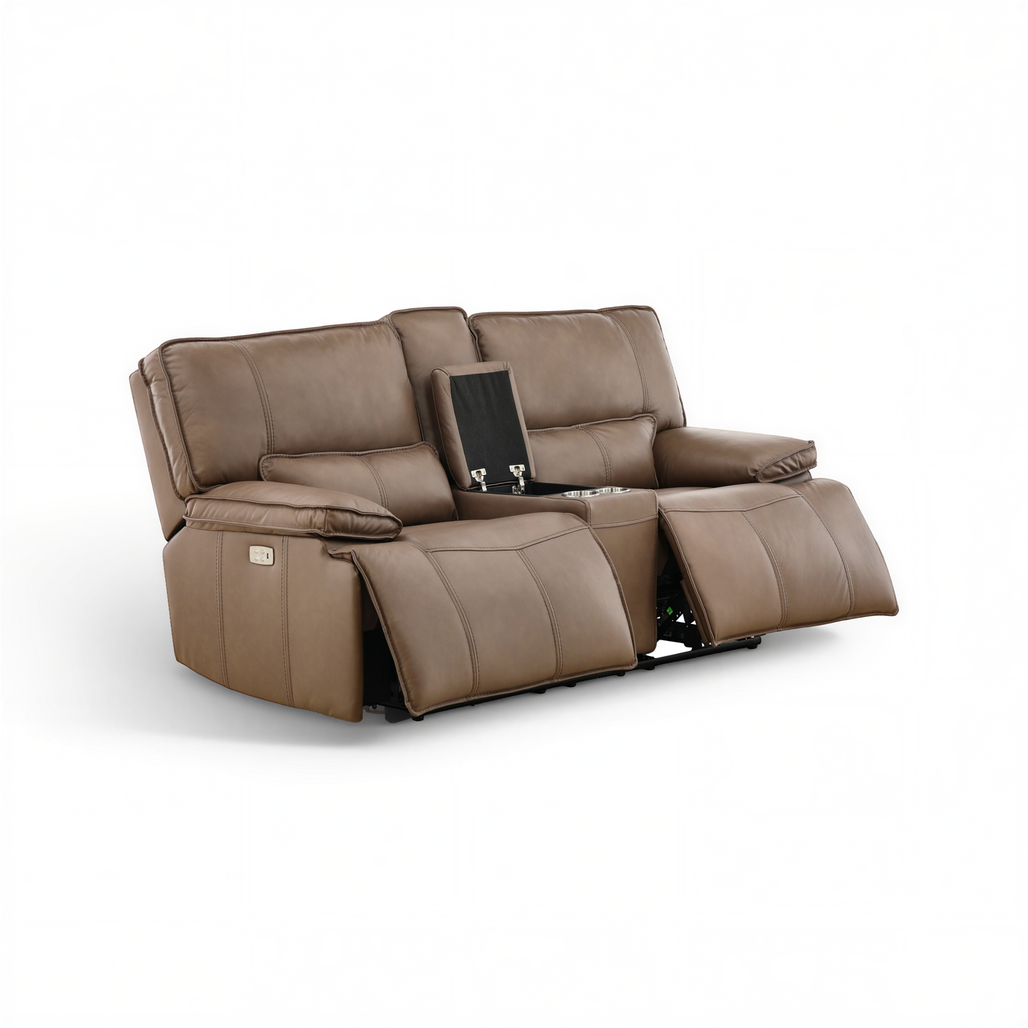 Bozeman II Leather Power Reclining Console Loveseat