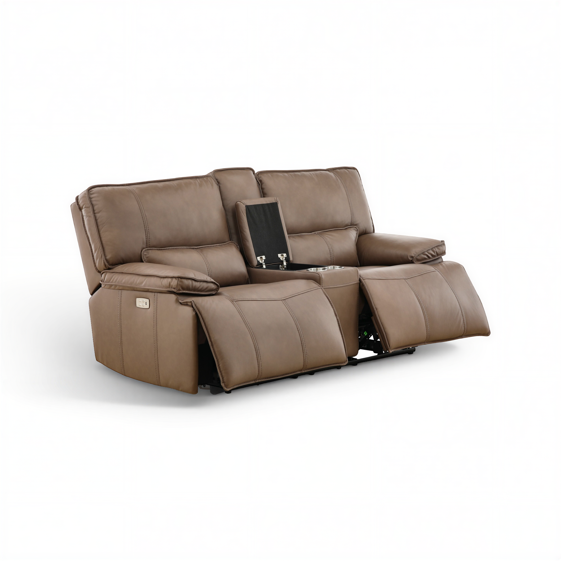 Bozeman II Leather Power Reclining Console Loveseat