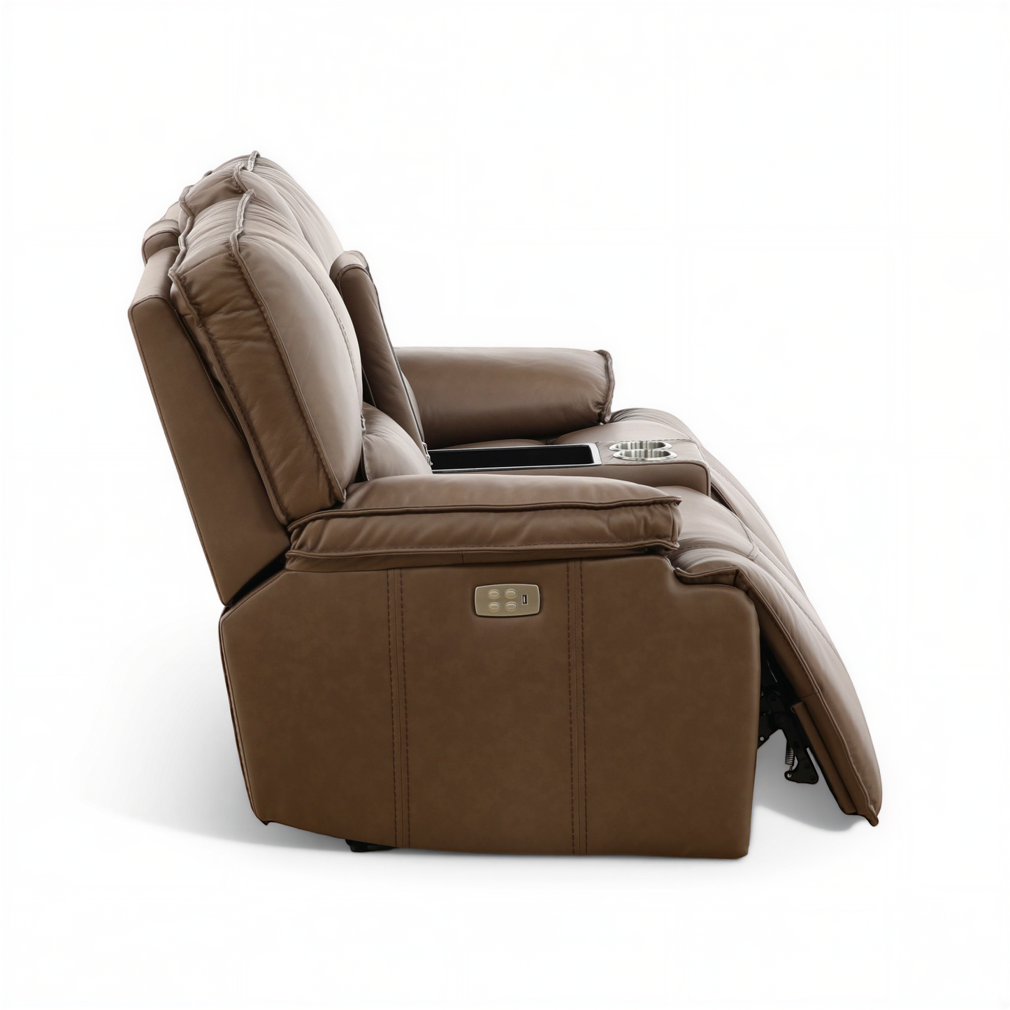 Bozeman II Leather Power Reclining Console Loveseat