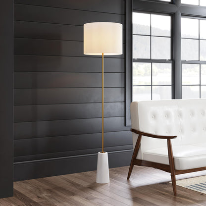 Titan Floor Lamp White & Brass