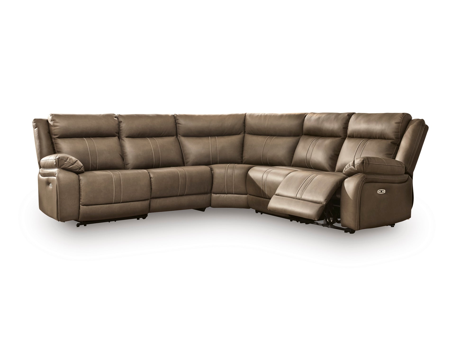 Ashley Max-Media 5-Piece Dual Power Reclining Modular Sectional with 3 Reclining Seats