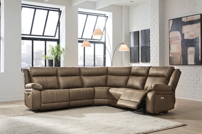 Ashley Max-Media 5-Piece Dual Power Reclining Modular Sectional with 3 Reclining Seats