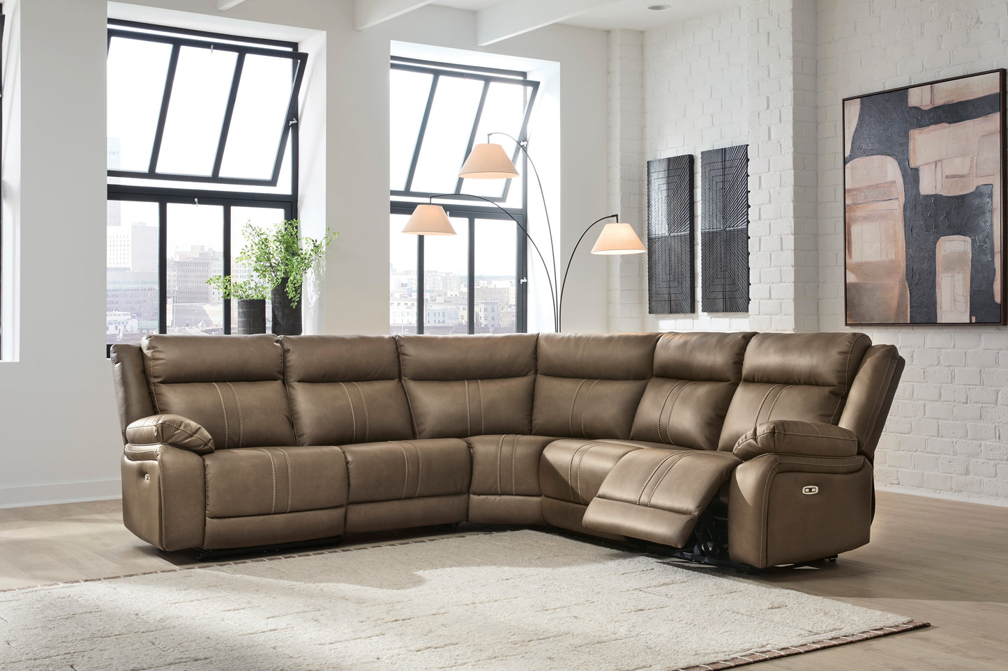 Ashley Max-Media 5-Piece Dual Power Reclining Modular Sectional with 2 Reclining Seats