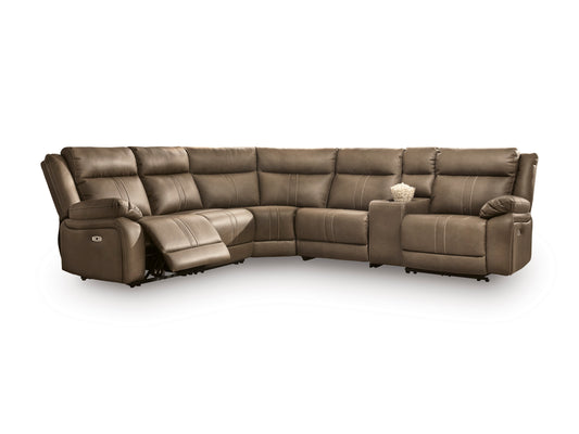Ashley Max-Media 6-Piece Dual Power Reclining Modular Sectional with Audio Console and 2 Reclining Seats - alternate view