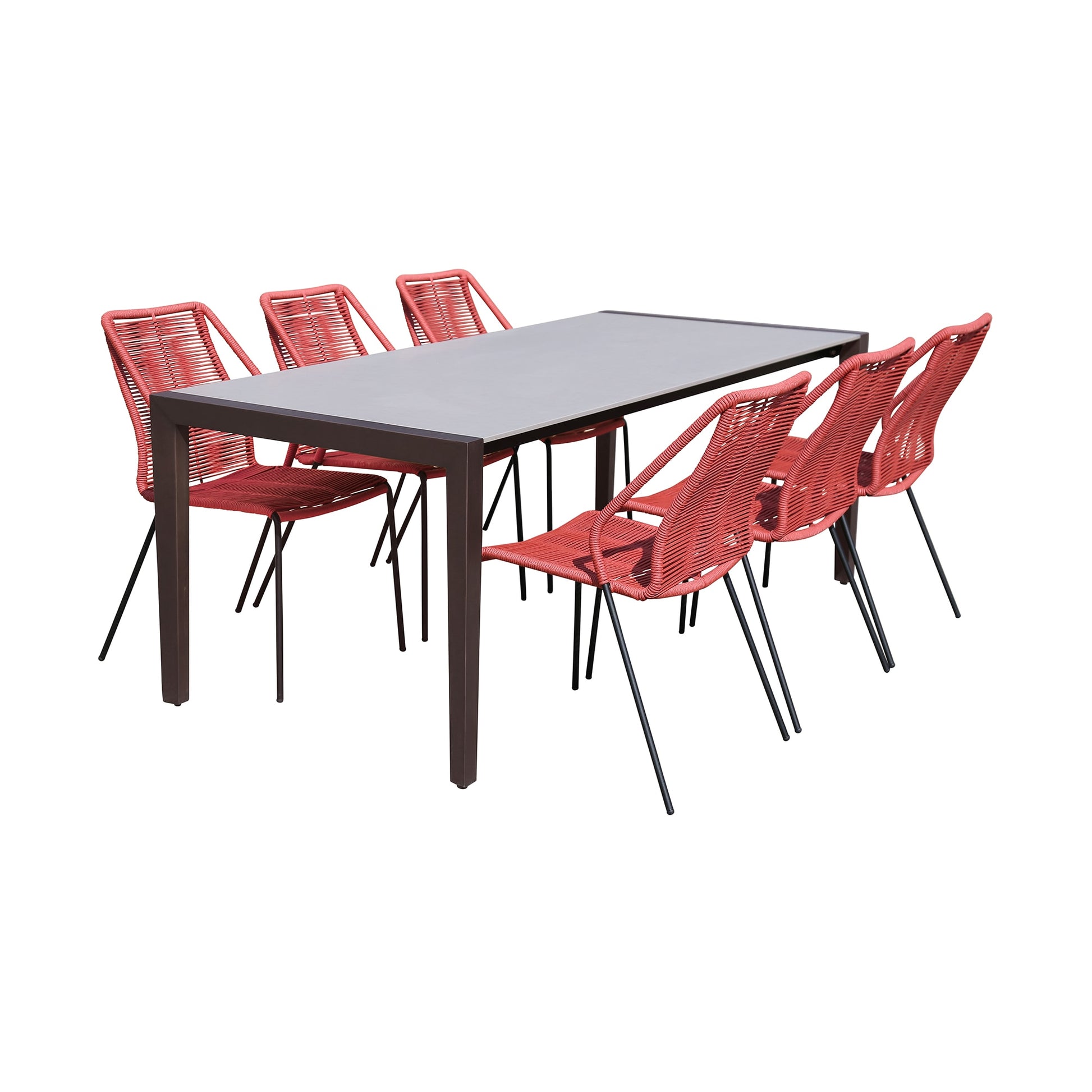 Fineline and Clip Indoor Outdoor 7 Piece Dining Set in Dark Eucalyptus