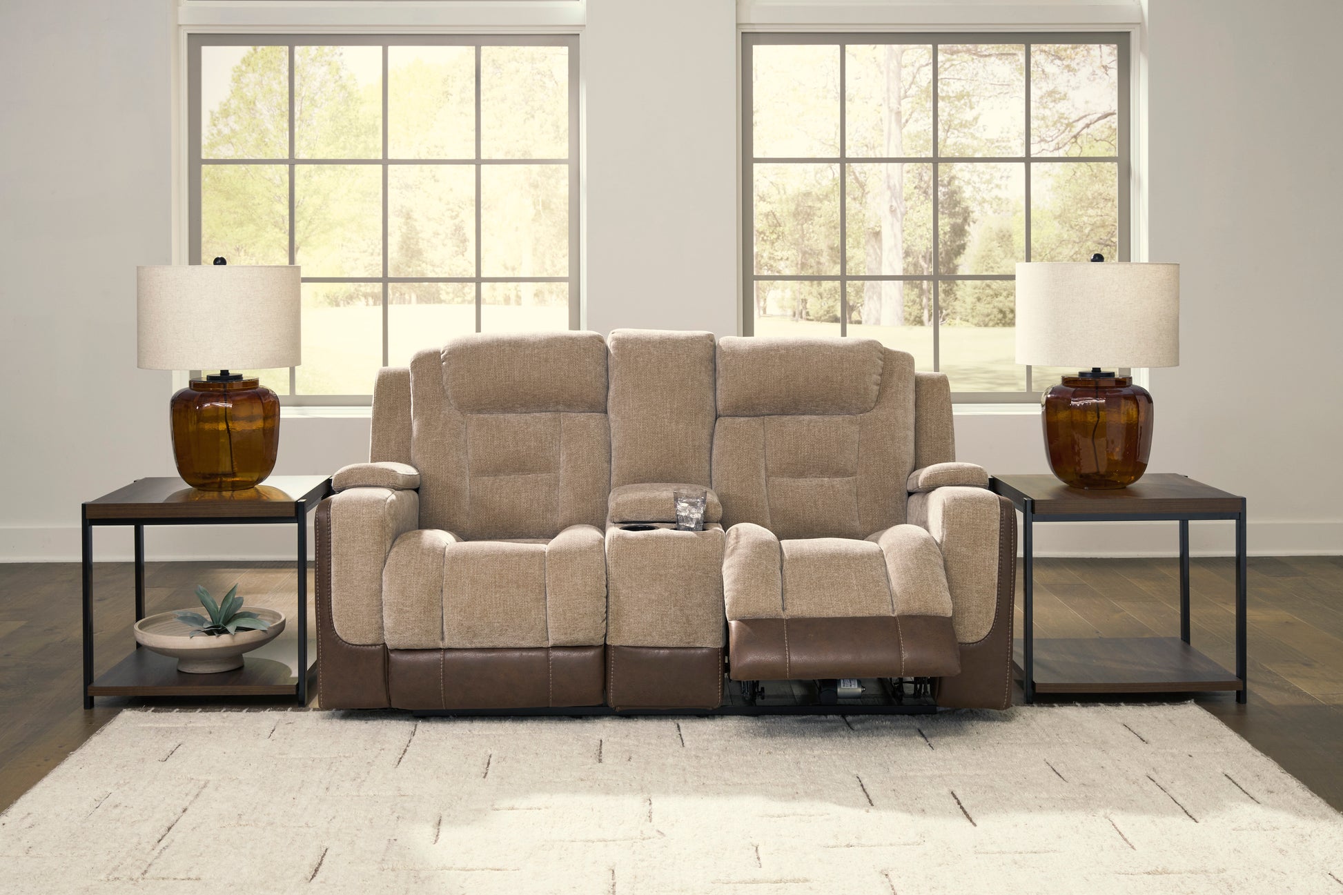 Ashley Ultimax Dual Power Reclining Loveseat with Console