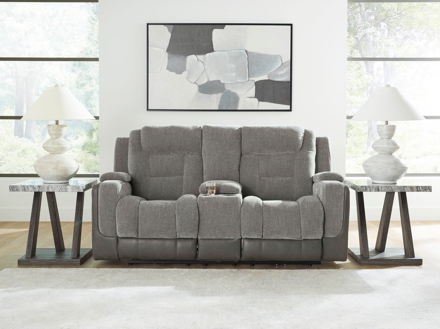 Ashley Ultimax Dual Power Reclining Loveseat with Console