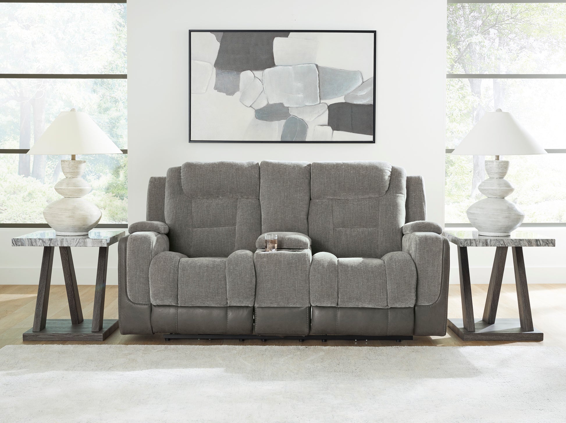 Ashley Ultimax Dual Power Reclining Loveseat with Console