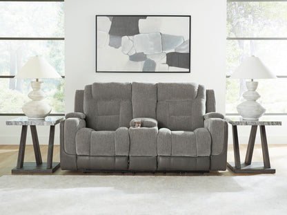 Ashley Ultimax Dual Power Reclining Loveseat with Console