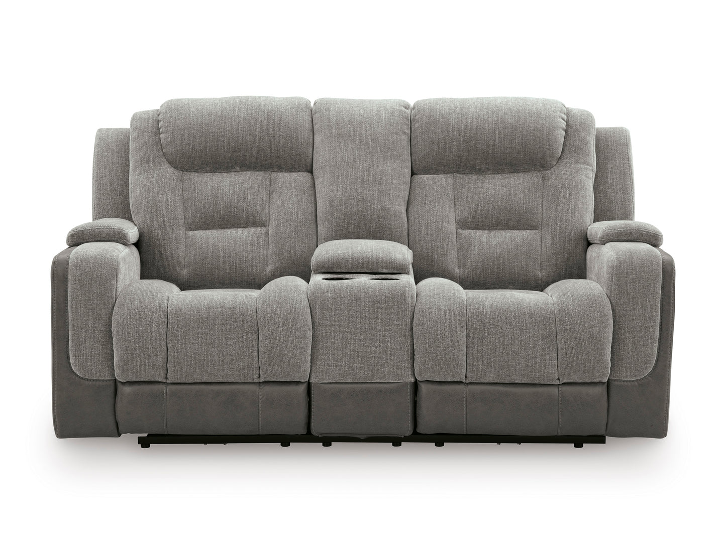 Ashley Ultimax Dual Power Reclining Loveseat with Console Shadow