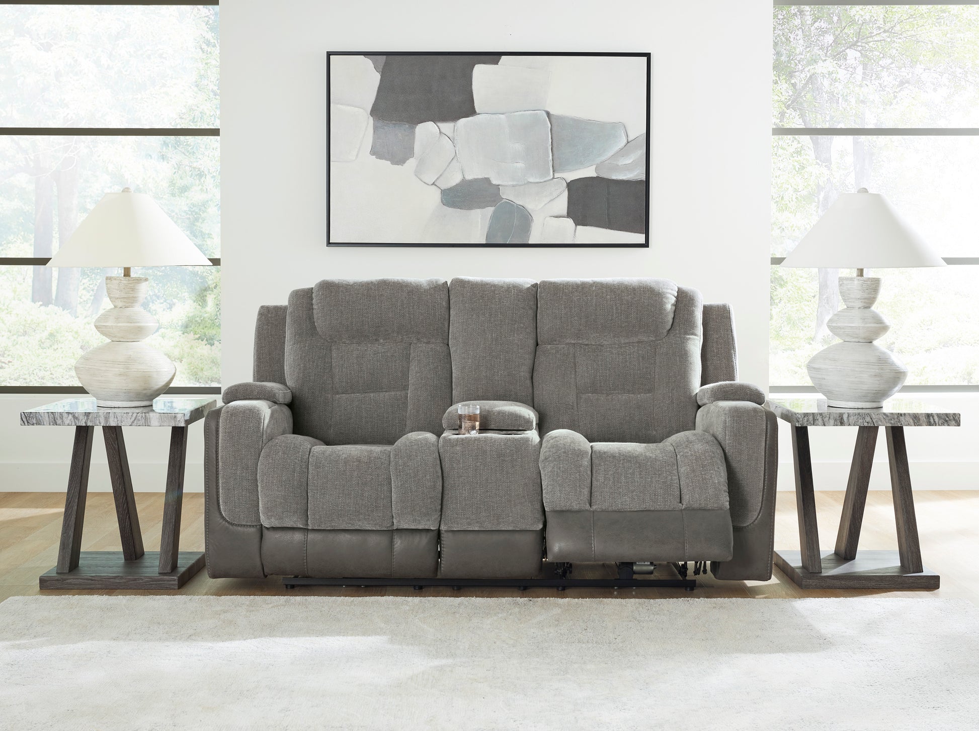 Ashley Ultimax Dual Power Reclining Loveseat with Console