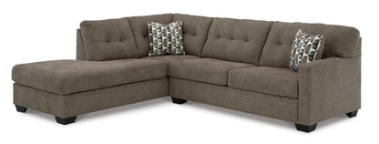 Mahoney 2-Piece Chocolate Sectional with Chaise