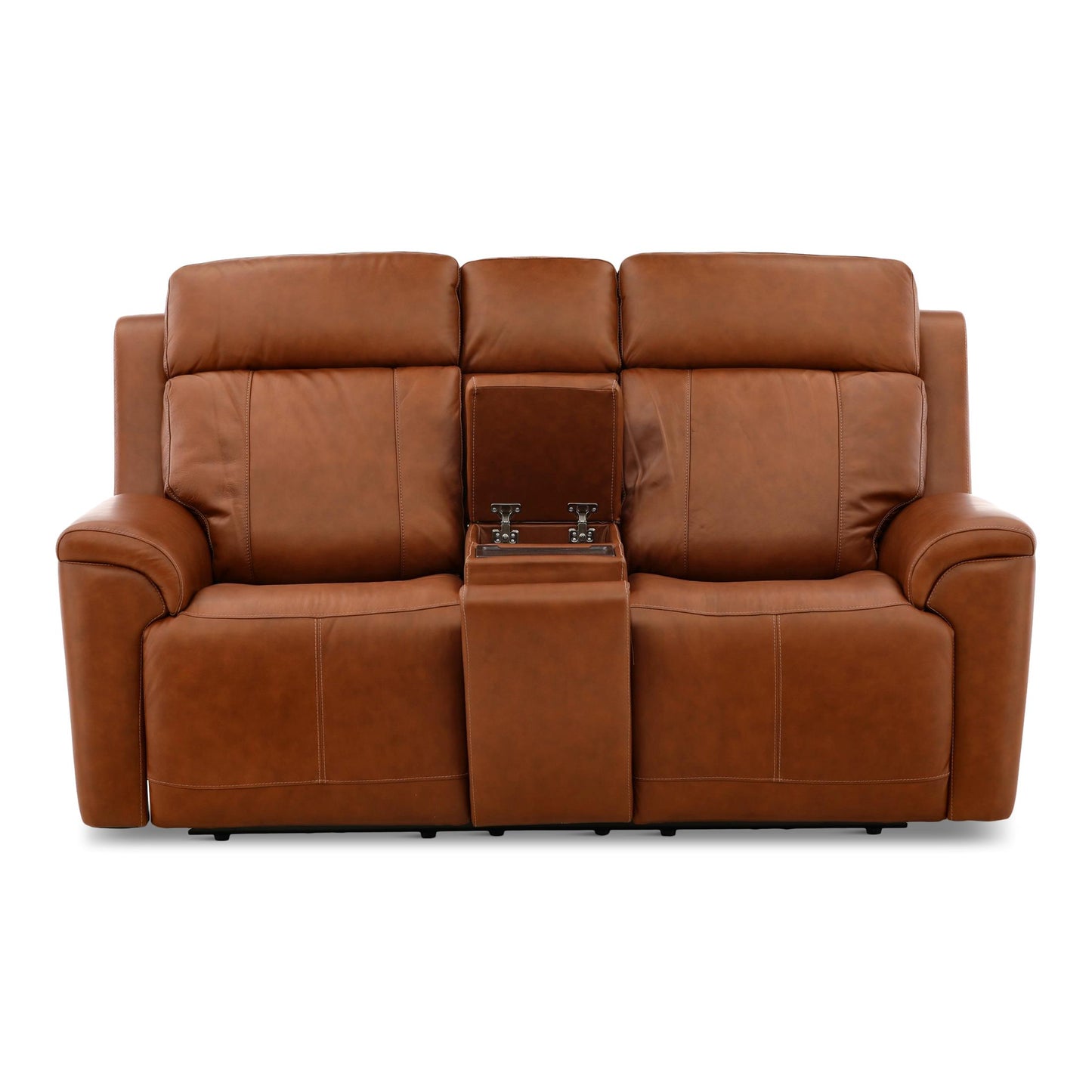 Adrian Leather Power Reclining Console Loveseat