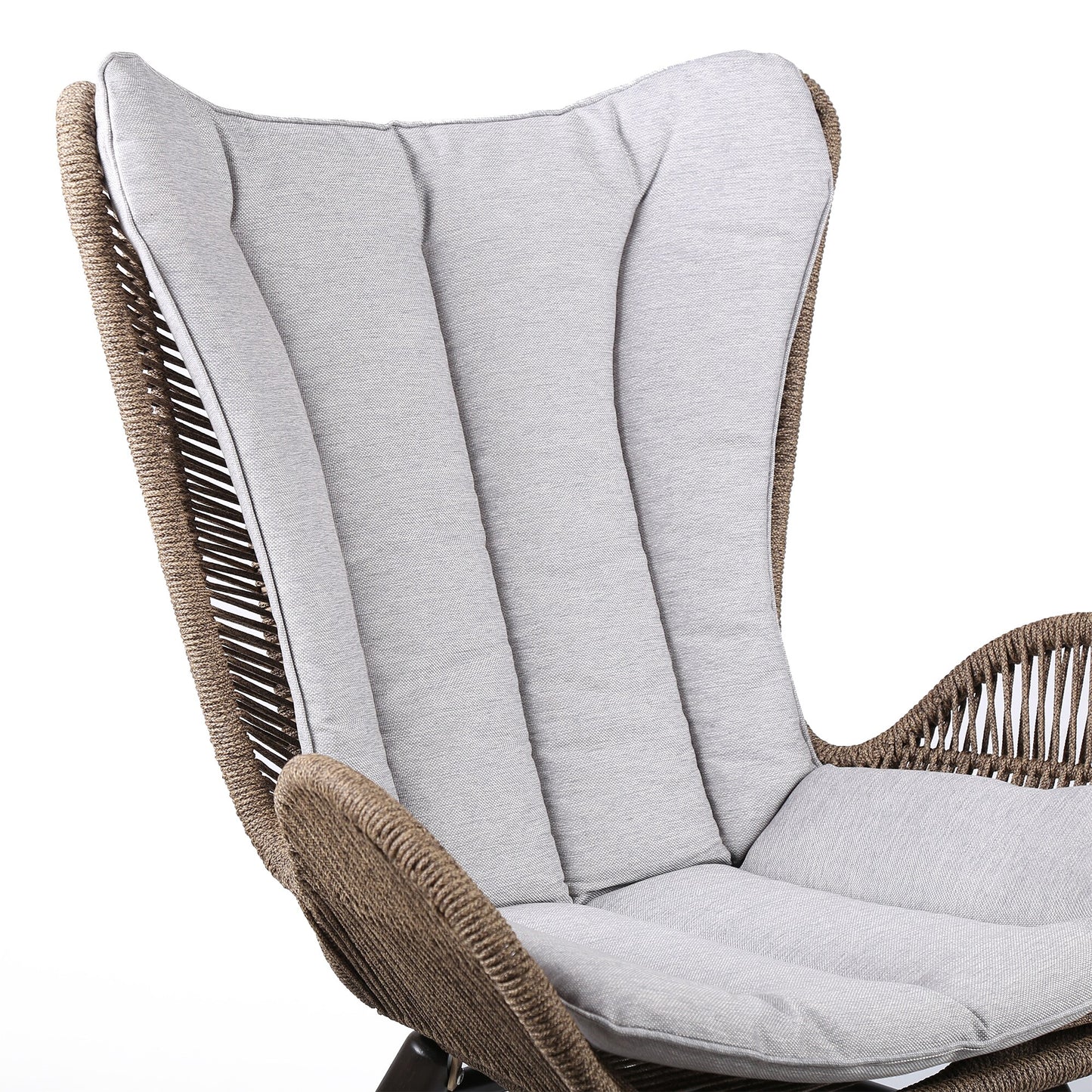 King Indoor Outdoor Lounge Chair in Dark Eucalyptus Wood with Truffle 