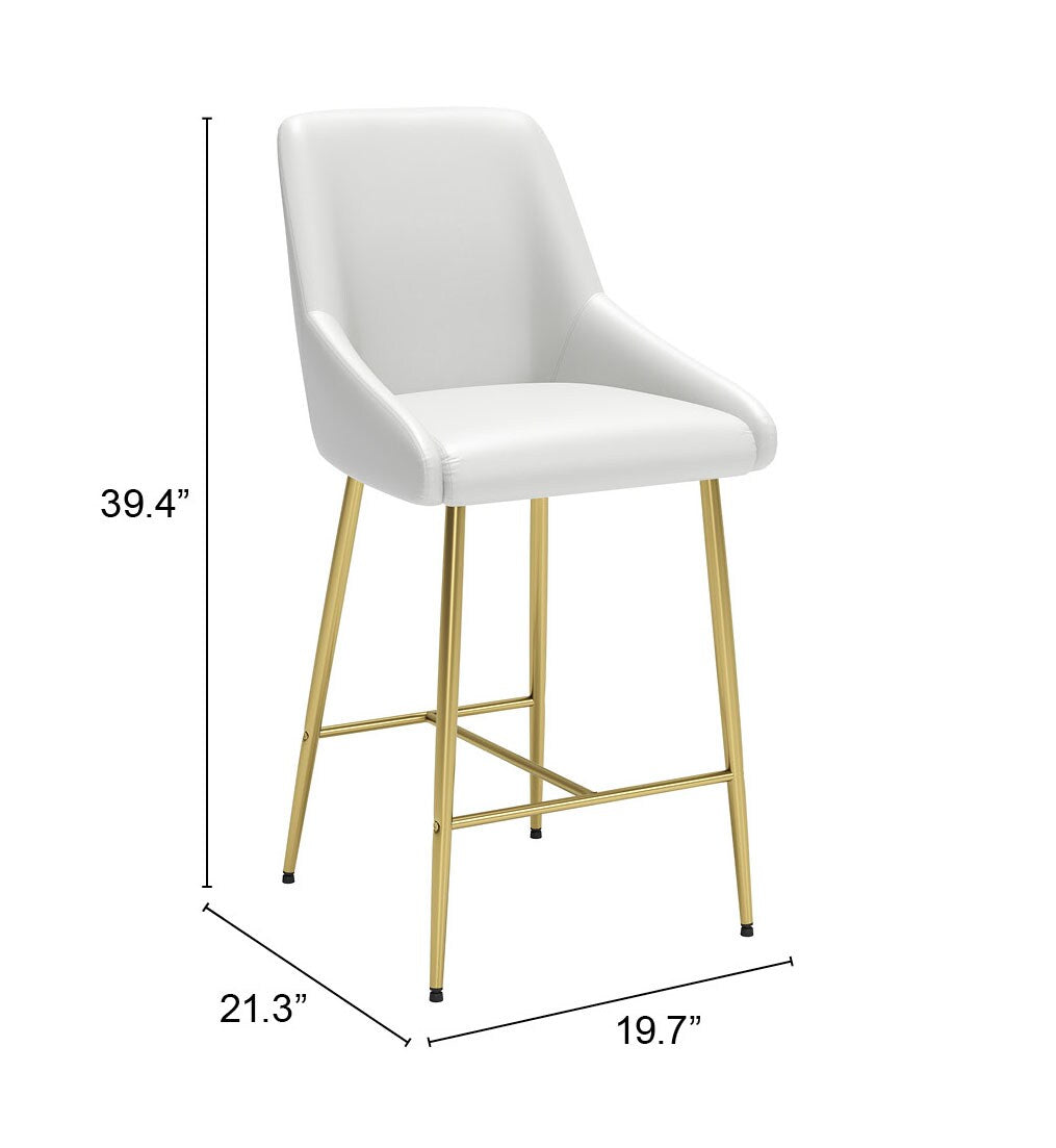 Madelaine Counter Stool White & Gold