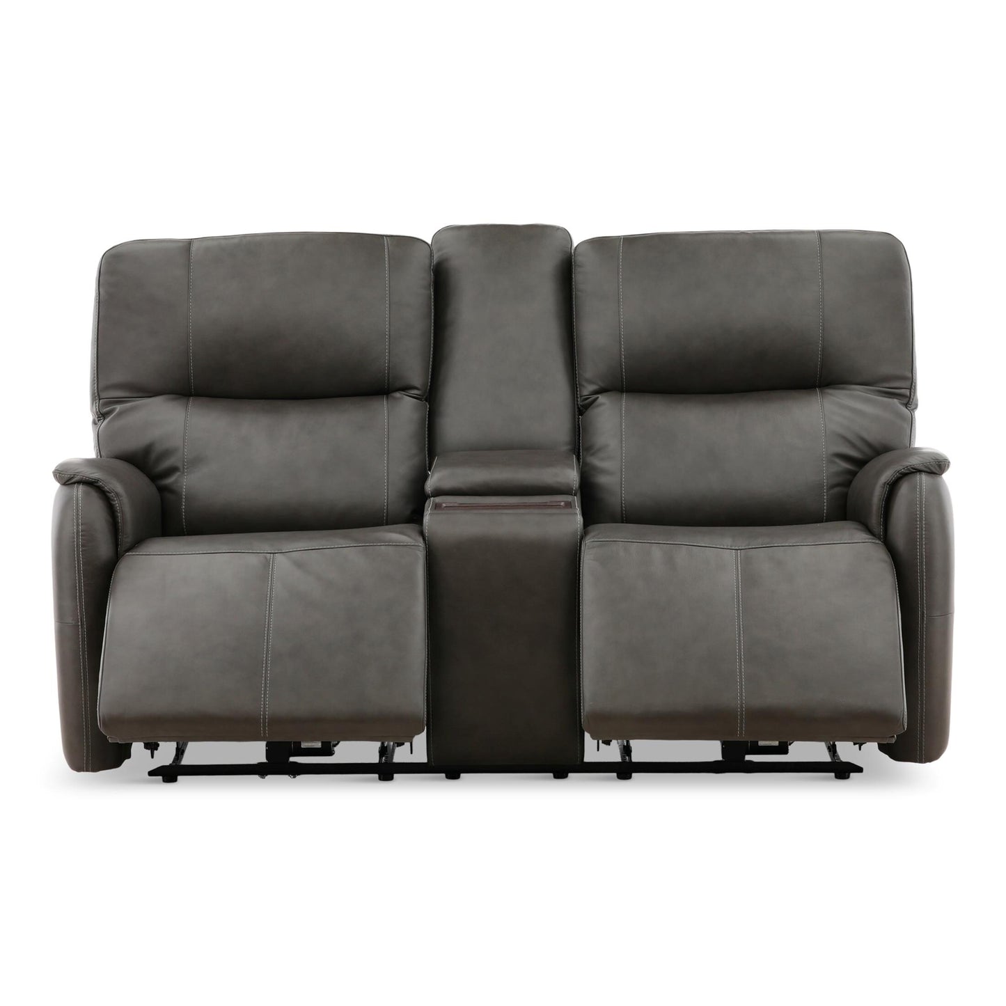 Walker Leather Power Reclining Console Loveseat