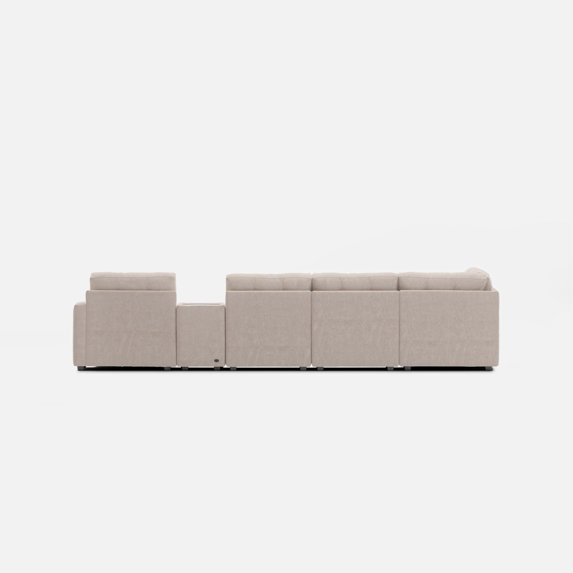 Modular One Right Facing 8-Piece Sectional with E-Console - Stone