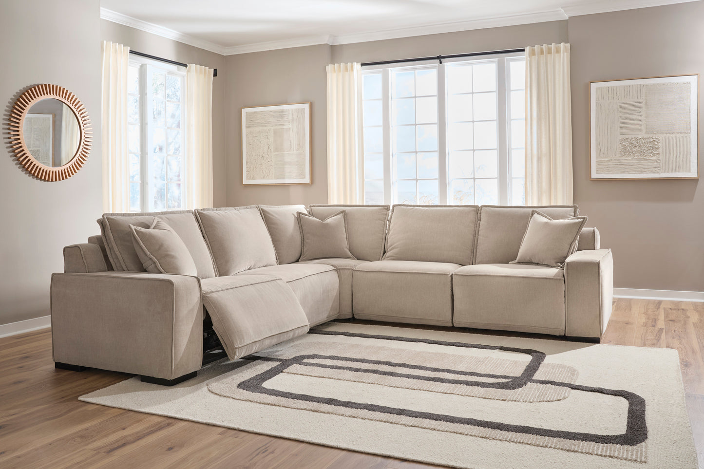 Carceri 5-Piece Power Sectional Reclining Sofa with Power Armless Recliner