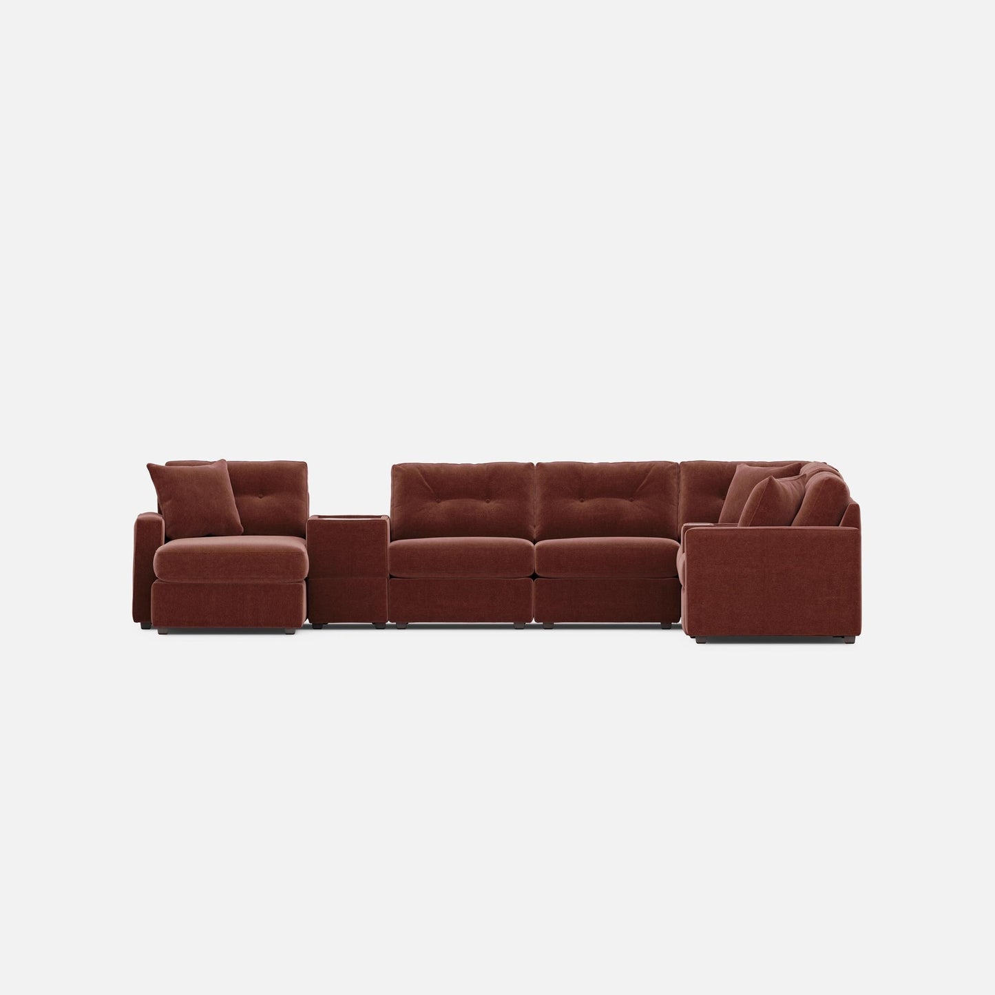 Modular One 8-Piece Sectional Merlot Left-Facing
