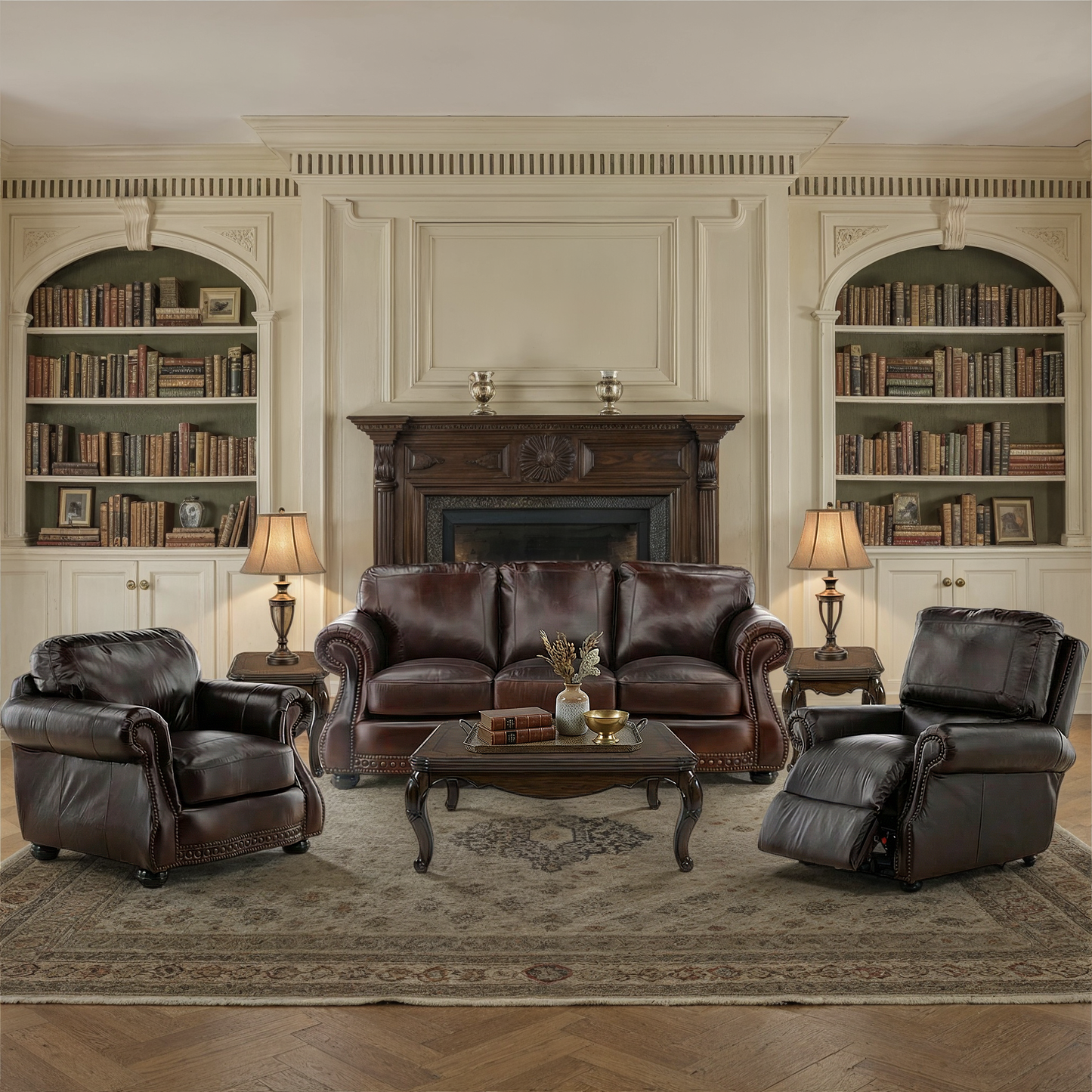 Leonard Leather Ottoman