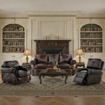 Leonard Leather Ottoman