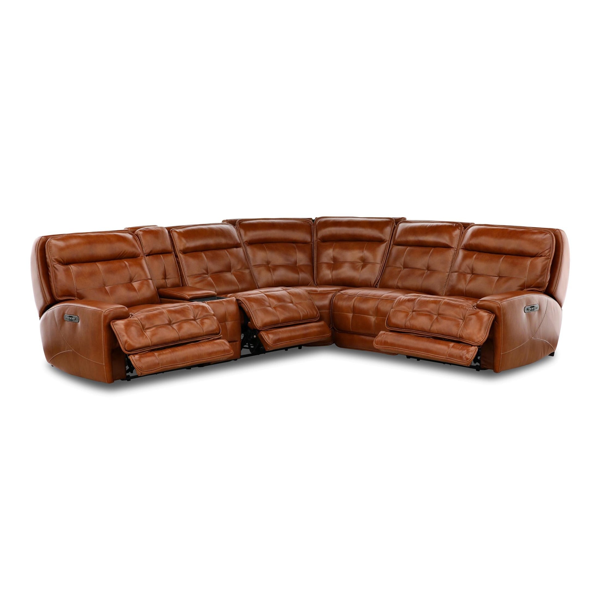 Fresco 6-Piece Leather Power Reclining Sectional