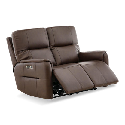 Walker Leather Power Reclining Loveseat