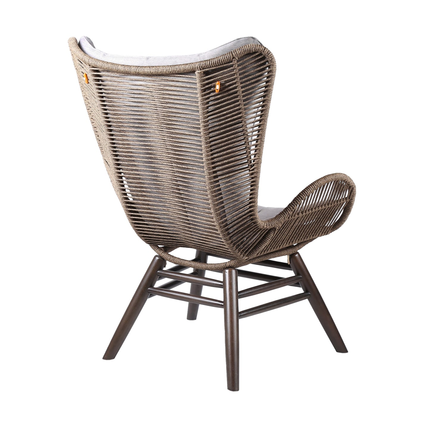 King Indoor Outdoor Lounge Chair in Dark Eucalyptus Wood with Truffle 