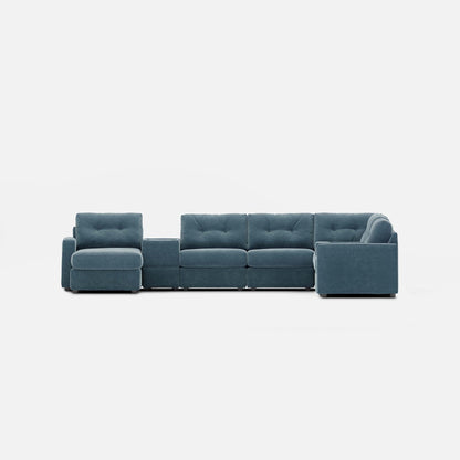Modular One 8-Piece Sectional Chaise with E-Console